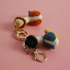 Cute Crochet Parrot Keychain Handmade Bird Bag Charm