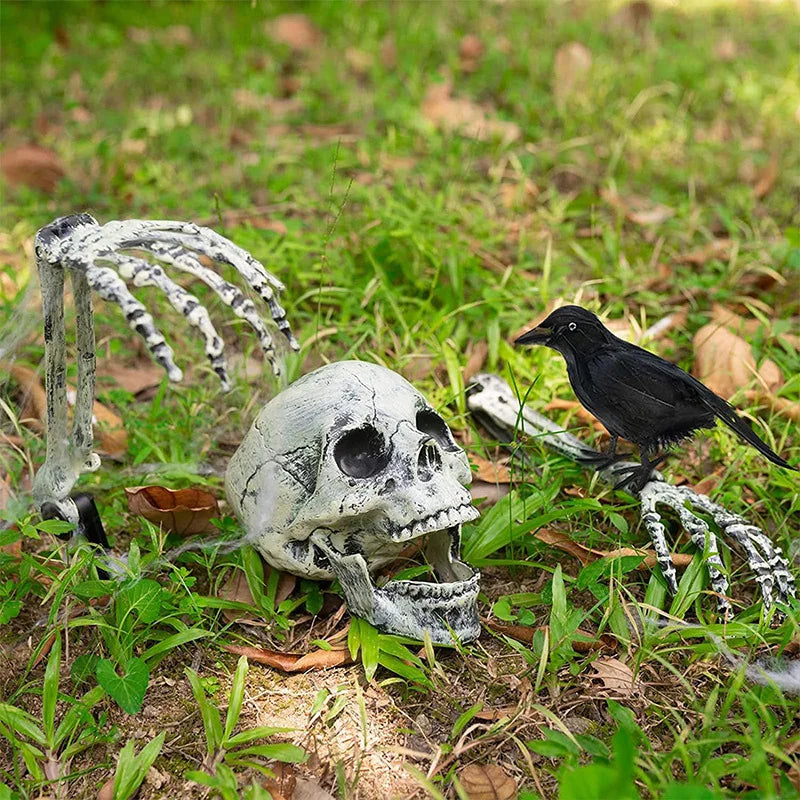 Garden Decoration Holiday Skull Bone Props Ground Breaking Horror Halloween Decoration Skull Party Accessories Gift Decoration