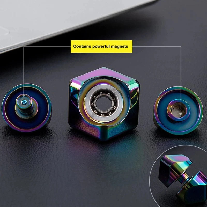 Alloy Cube Spinner Stress Relief Toy – Portable Desk Focus Gadget