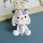 Cute Rabbit Crochet Keychain Handmade Bunny Bag Charm
