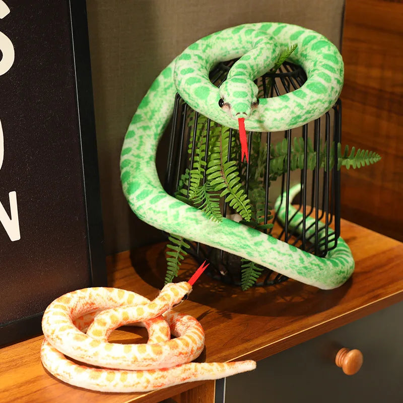 Long Python Snake Plush Toy Soft Stuffed Animal Pillow