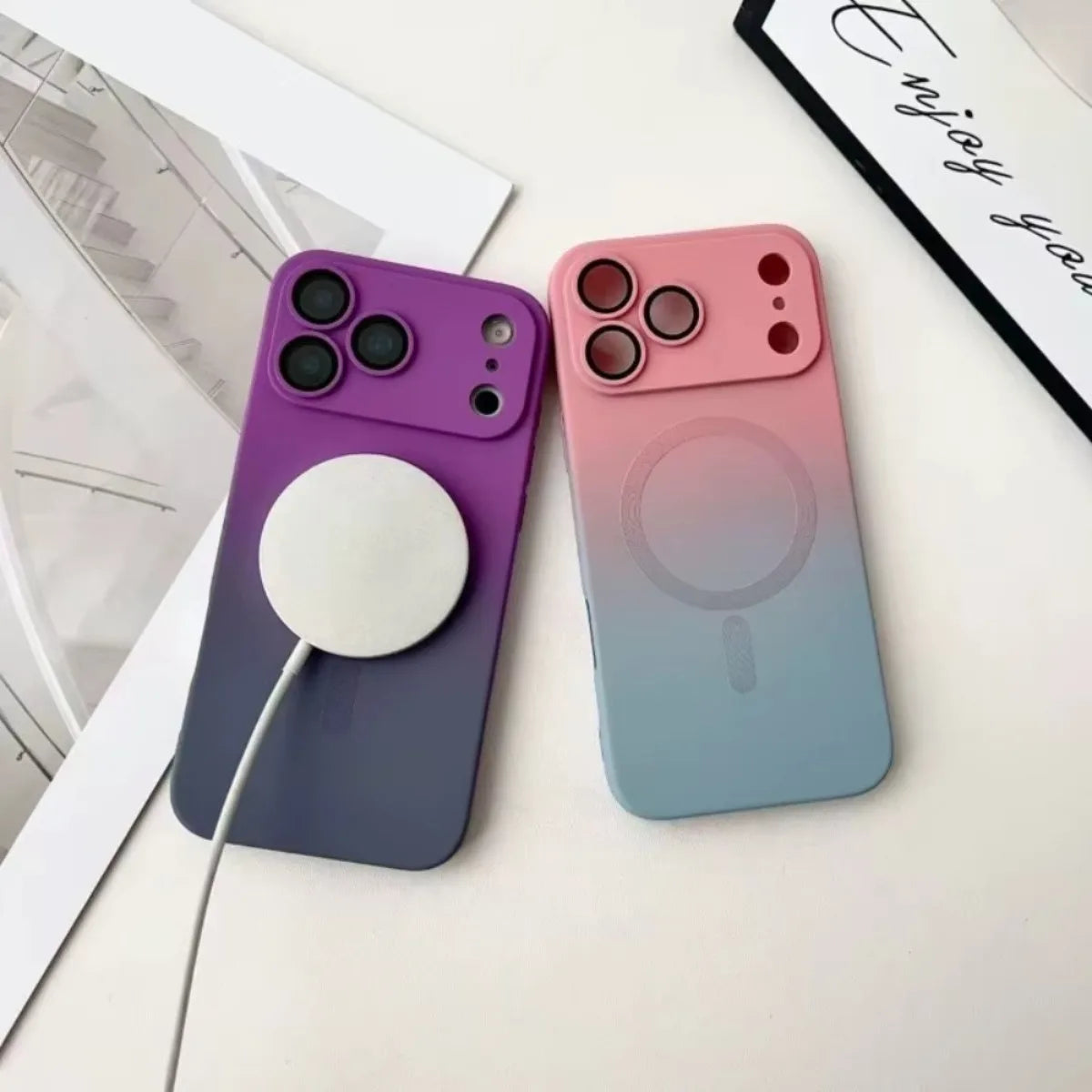 Silicone Soft Phone Case Slim Protective For Apple iPhone 18 17 Air 16 Pro Max 15 14 Plus 13 12 11 for Magnetic Gradient Cover