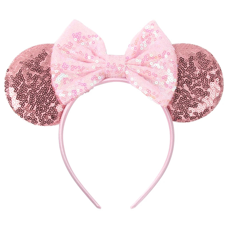 Cartoon Sequin Mouse Ears Headband with Bow