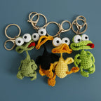 Cute Crochet Parrot Keychain Handmade Bird Bag Charm
