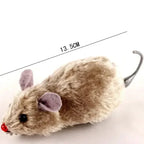 Wind-Up Plush Running Mouse Toy for Interactive Indoor Cat Play