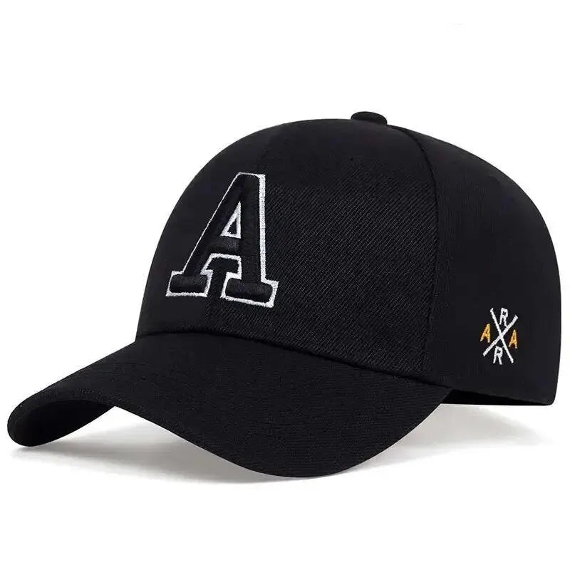 Letter A Embroidery Baseball Cap for Unisex Casual Outdoor Style