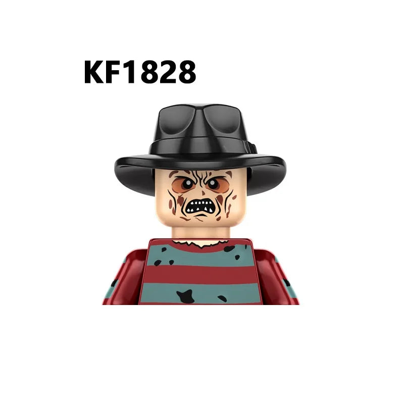 Novel Horrible Movie Halloween Pumpkin Witch Nun Vampire Zombies Building Blocks Mini Action Figure Toys