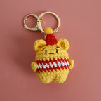 Cute Bear Couple Crochet Keychain Set Mini Animal Doll Charm