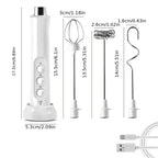Wireless Rechargeable Electric Milk Frother - 3 Speeds, Handheld Foam Maker for Latte, Cappuccino, Hot Chocolate - USB Rechargea