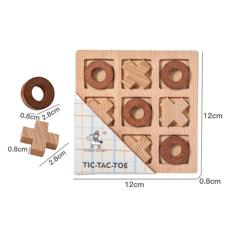 Montessori Wooden Mini Chess Brain Training Puzzle Toy for Kids
