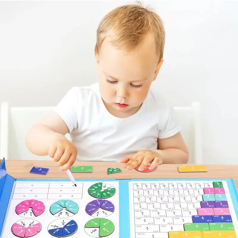 Magnetic Fraction Puzzle Montessori Math Learning Toy for Kids