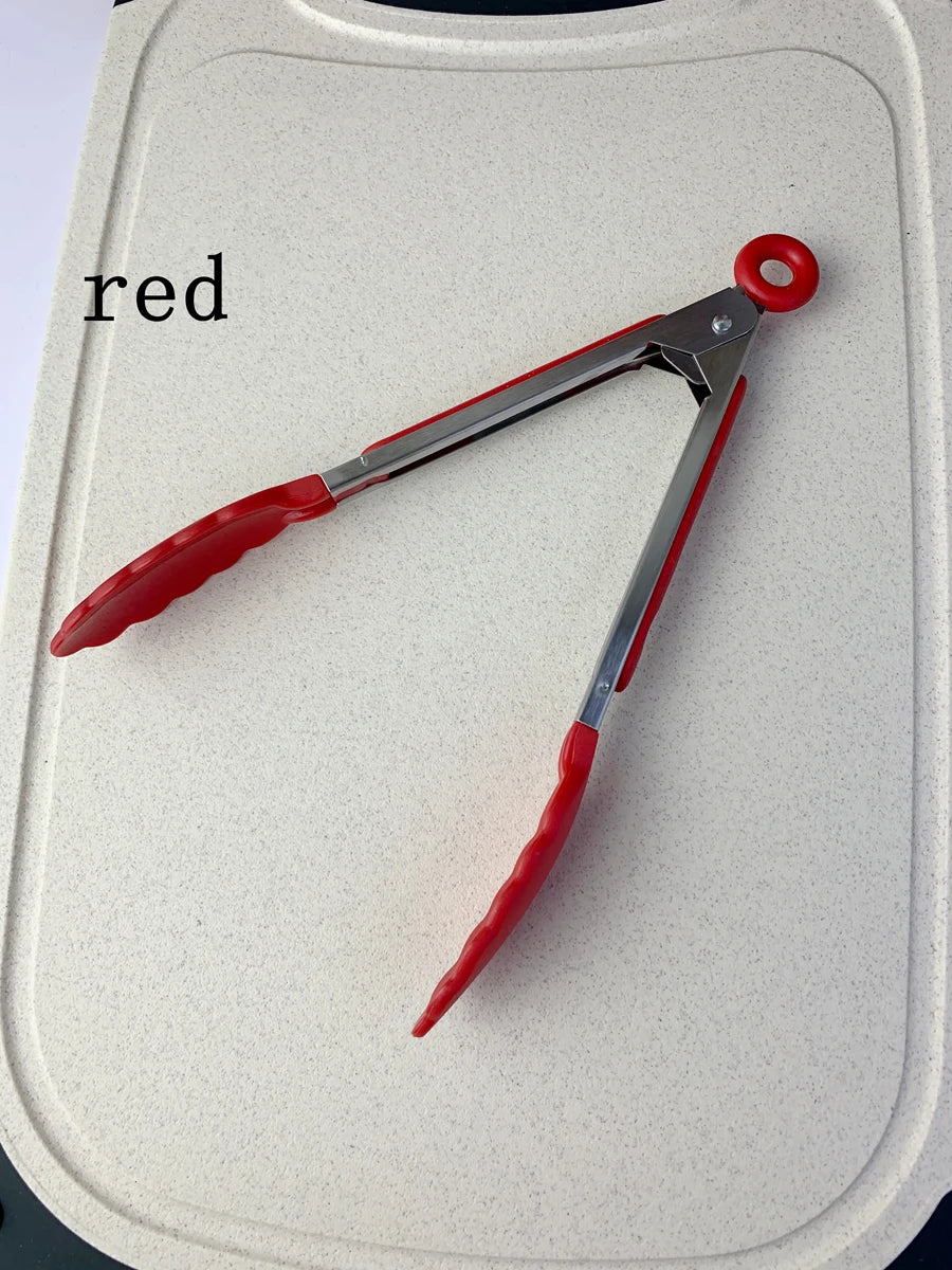 Anti-Slip Stainless Steel Cooking and Serving Tongs for Kitchen
