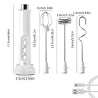 Wireless Rechargeable Electric Milk Frother - 3 Speeds, Handheld Foam Maker for Latte, Cappuccino, Hot Chocolate - USB Rechargea