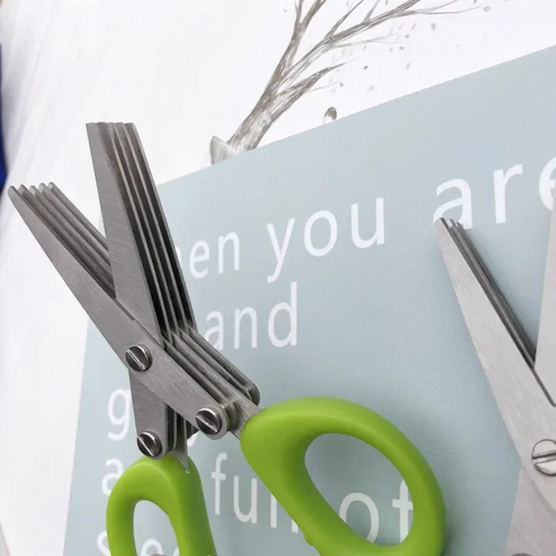 Multi-Layer Stainless Steel Kitchen Scissors – Herb, Vegetable & Green Onion Cutter Tool