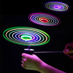 1PCS Luminous Flying Disc Propeller Toys LED Lighting Pull String Flying UFO Toy Spinning Top Outdoor Game Sports Toy Gift