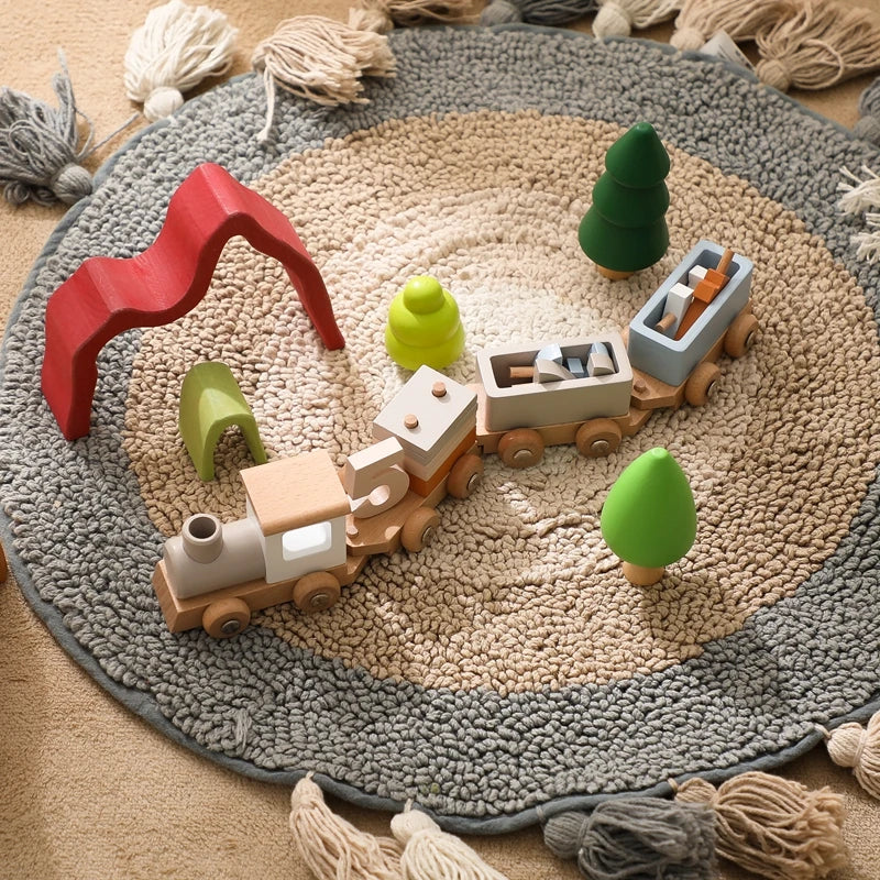 Wooden Montessori Train Learning Toy for Toddlers and Preschool Kids
