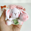 Cute Mushroom Rabbit Crochet Keychain Bunny Bag Charm