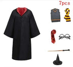 Harri Potters Adult&Children Cosplay Costume Gryffindors Shirt Gown Cloak Tie Scarf Wand Slytherin Skirt Halloween Hermione Gift