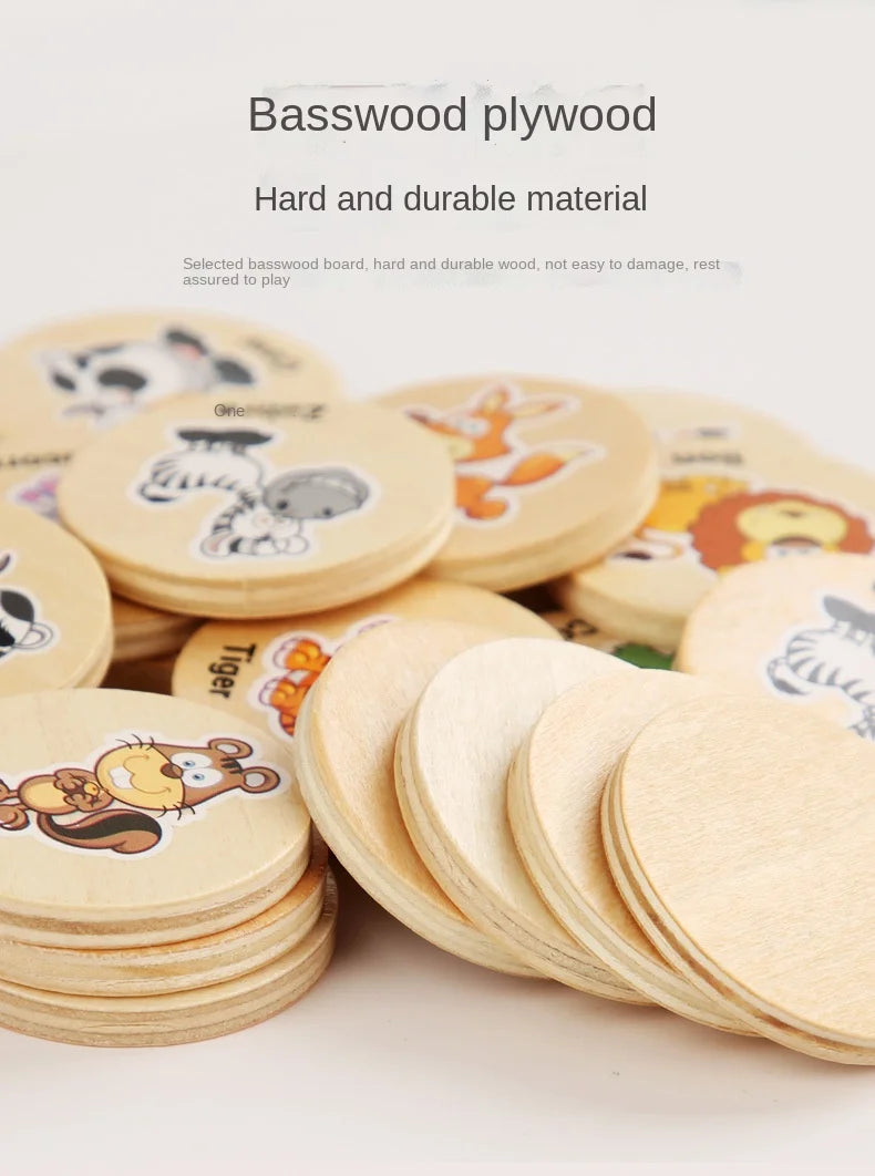 Wooden Memory Matching Pattern Puzzle Game for Kids Learning Fun