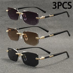 Rimless Rectangle UV400 Fashion Sunglasses for Women & Men