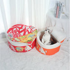 Pet Dog Cat House Kennel Super Large Instant Noodle Warm Dog Cat Nest Beds Cushion Udon Cup Noodle Pet Bed Cozy Nest