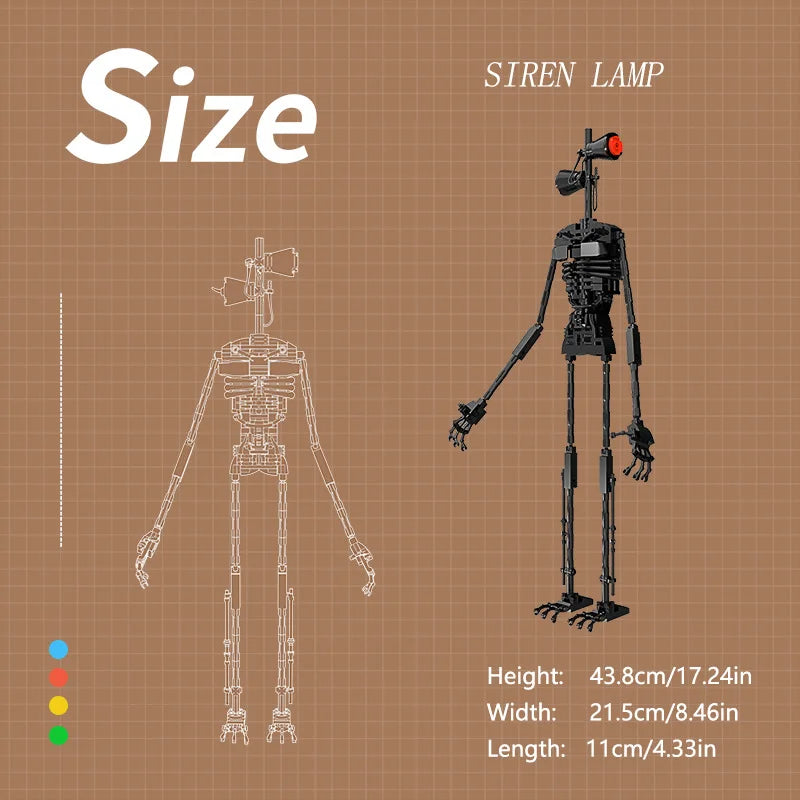 Creative MOC Siren Head Horror Legend Figures Building Blocks DIY Model Bricks Toys for Children Block Toy Kids Gifts