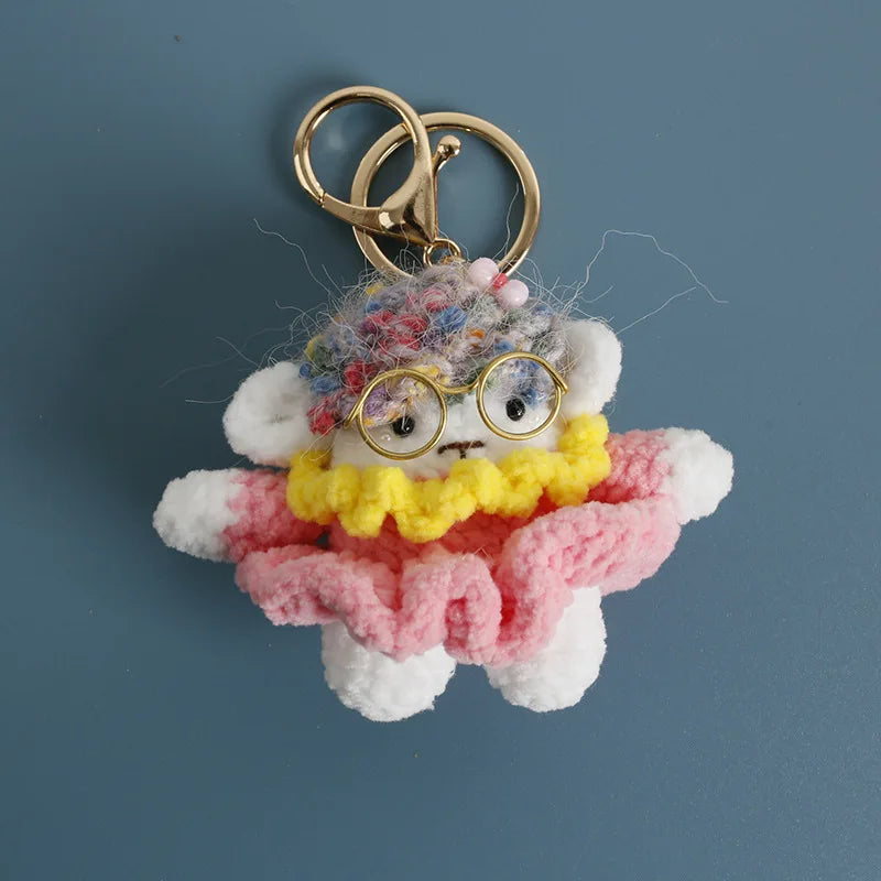 Cute Crochet Animal Doll Keychain Sheep Puppy Bag Charm