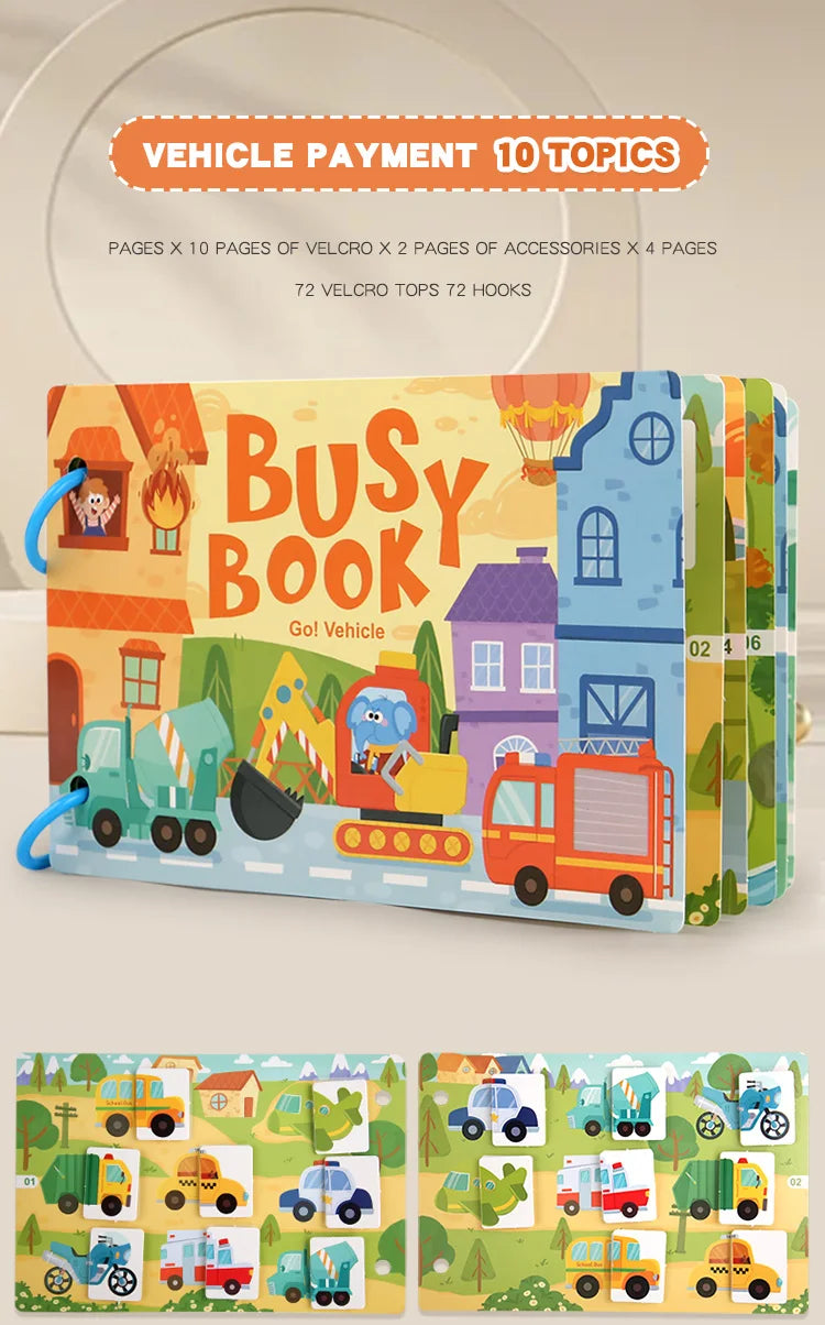 Montessori Busy Book for Kids Interactive Learning Activity Book