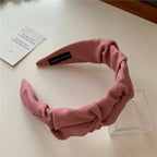 Korean Hair Accessories Solid Color Cotton Crumpled Women's Head Hoop Wide Bezel Makeup Hairbands for Ladies Headwear 2023 New