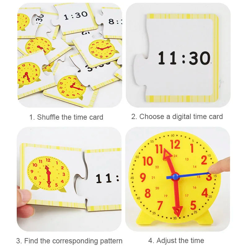 Montessori Learning Clock Educational Puzzle Toy for Preschool Kids
