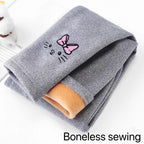 Girl Winter Leggings Fleece-lined Thermal Tights Outdoor Wear Multi-Color Autumn Winter Cute Kids Bottoms Thickened Warm Pants