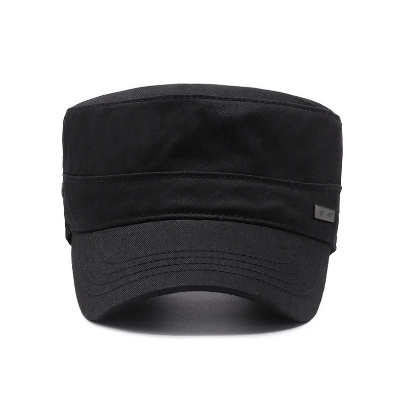 Four Seasons Flat Top Hat Men'S Simple Cotton Peaked Hat Fashion Baseball Cap Casual Cap, Commuter Sunshade Hat