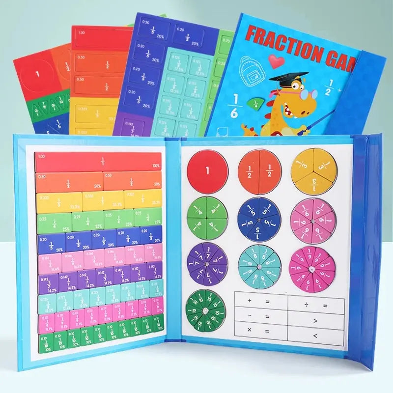 Magnetic Fraction Puzzle Montessori Math Learning Toy for Kids