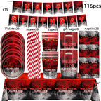 Horror Movie Stranger Theme Birthday Party Decoration Tableware Tablecloth Cup Plate Napkin Baby Shower Party Favors Supplies