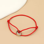Simple Fashion Unisex Bracelet 3 Metal Round Circle Accessory Adjustable Men's Rope Bracelet for Women Jewelry Gifts