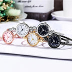 YIKAZE Small Gold Bangle Bracelet Luxury Watch Stainless Steel Retro Ladies Quartz Wristwatch Fashion Casual Thin Chain Watches