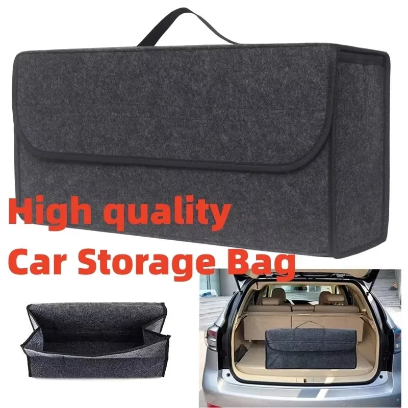 Large Car Trunk Storage Bag Soft Felt Organizer Anti-Slip Boot Compartment Accessory for Vehicle Tool And Item Organization