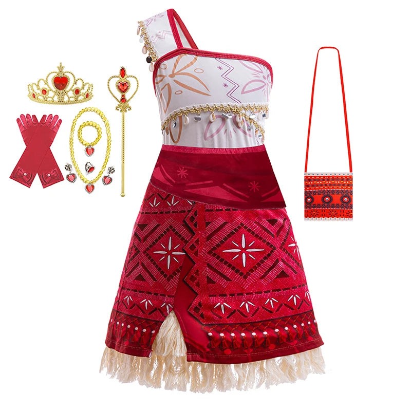 Kids Moana 2 Princess Adventure Costume Dress – Vaiana Outfit