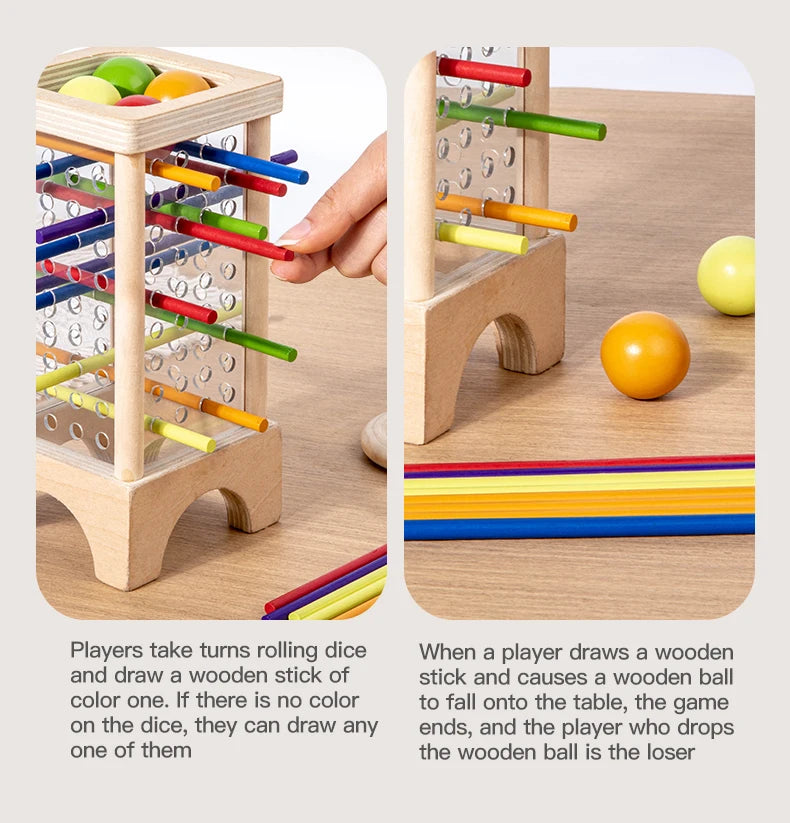 Montessori Wooden Stick Board Game Parent Child Educational Toy