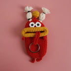 Funny Crochet Sausage Mouth Keychain Key Holder Pouch