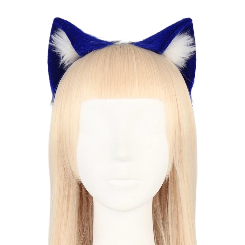 Unisex Cute Cartoon Dog for Cat Ears Shape Headband Multi Color Hair Hoop Makeup Live Broadcast Christmas Party Headpiec