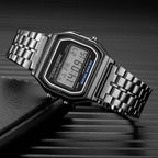 Stainless Steel LED Digital Watches for Men Gold Sliver Luxury Electronic Watch Fashion Business Mens Watch Relogios Masculino