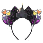 2026 Trip Mouse Ears Headband for Girls Women Sequin Castle 5"Bow Hairband Festival Party Cosplay DIY Hair Accessories