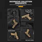 Tactical Pistol Shape Keychain Detachable Car Keyring Accessory