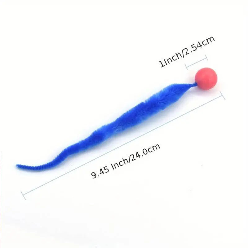 Bouncing Worm Cat Ball Toy for Interactive Indoor Chasing Play
