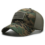 American Flag Camouflage Mesh Baseball Cap for Outdoor Adventures