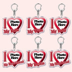 Custom Text I Love My Boyfriend Girlfriend Keychains Key Chain Photo Wife Hot Mom Dad King Queen Idol Baby Family Keychains Gift