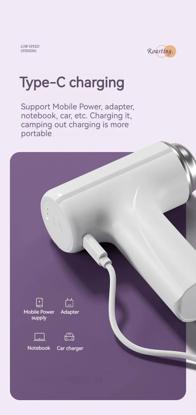 Wireless Electric Food Mixer – 3-Speed Portable Egg Beater & Frother