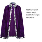 King Prince Cape Cosplay Costume with Crown – Royal Cloak Set