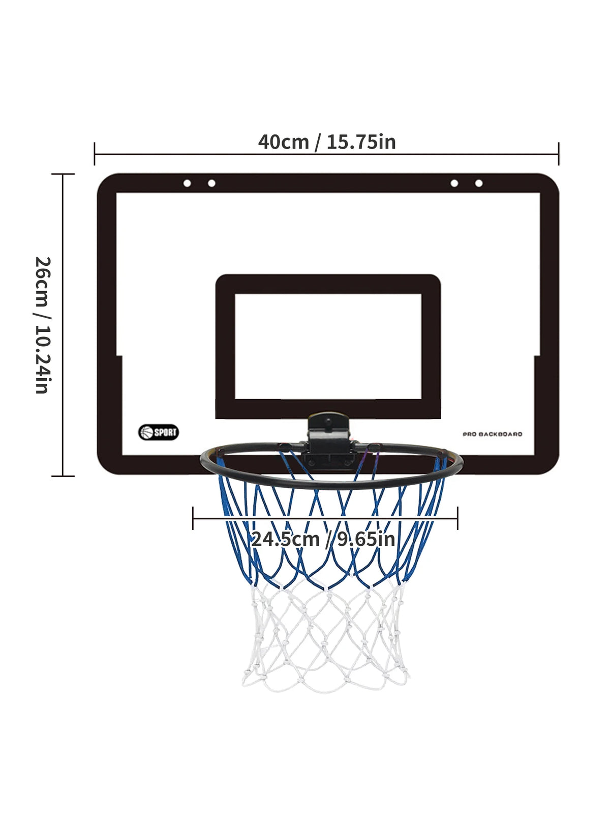 Wall Mounted Foldable Kids Basketball Hoop Set with Ball
